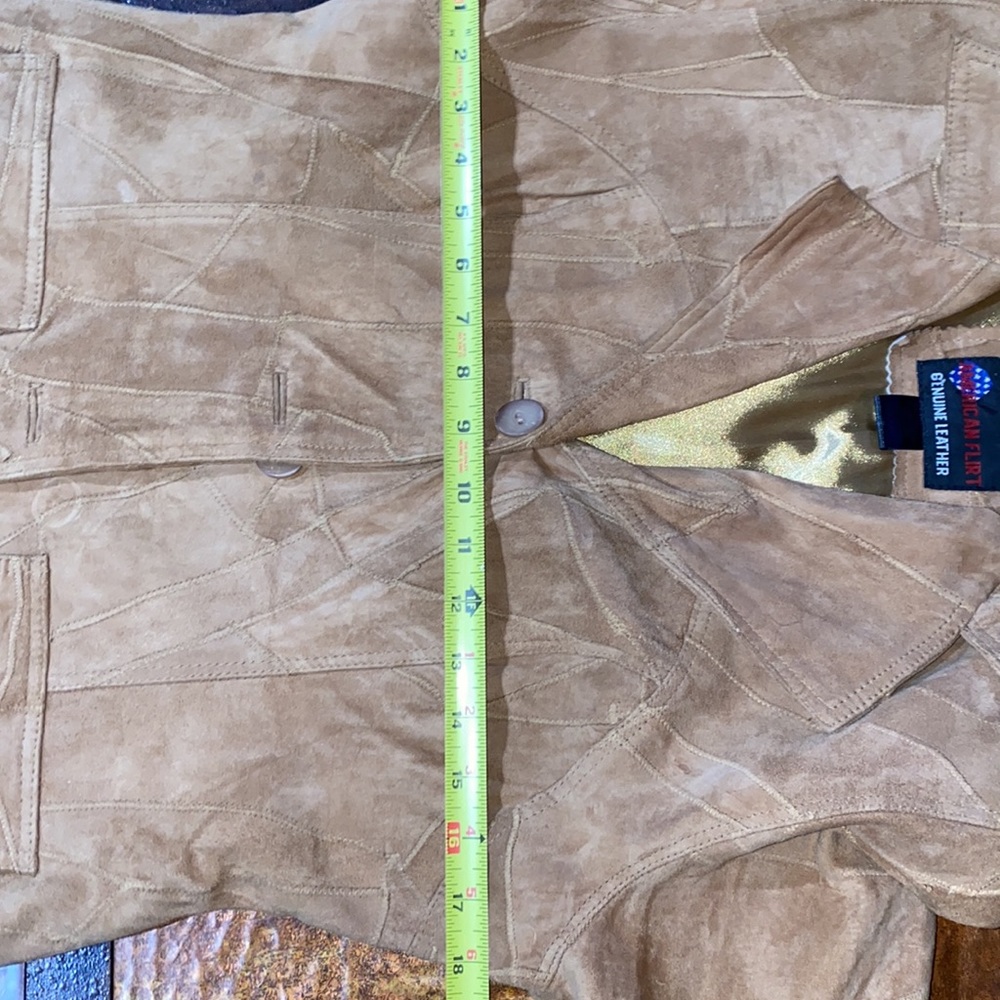 American Flirt Patch Leather Button Closure Jacke… - image 5